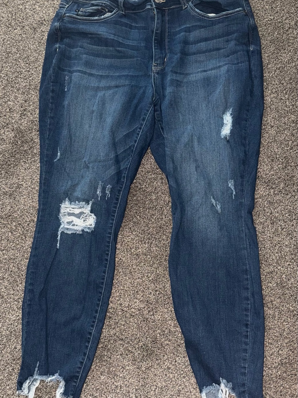Judy Blue Dark Blue Distressed Boyfriend Jeans